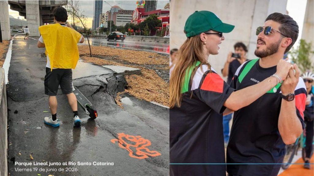 Clima exhibe deficiencias: revienta la obra del Parque Lineal de Samuel García