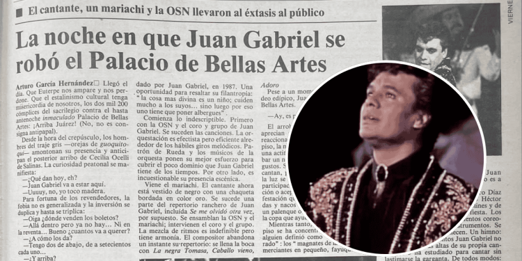concierto de juan gabriel en Bellas Artes